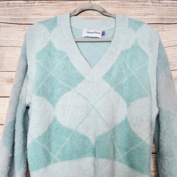 House of Sunny Pullover Cardigan Sweater Women's Size 8 Long Sleeve Wool Feel - Picture 3 of 16